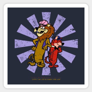 Lippy The Lion And Hardy Har Har Retro Japanese Sticker